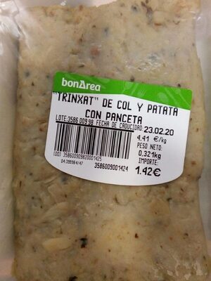 "Trinxat" de col y patata con panceta